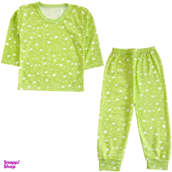 ست تیشرت آستین بلند و شلوار راحتی نوزادی مدل شکوفه کد 4130 رنگ سبز