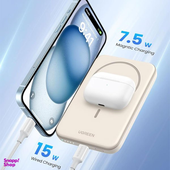 پاوربانک مغناطیسی مینی 15 وات یوگرین مدل PB560کد 25207 ظرفیت 5000 میلی‌ آمپر ساعت