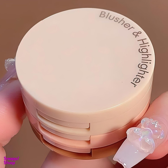 پالت رژ گونه و هایلایتر میس لارا مدل چرخشی شماره 01 مجموعه 3 عددی