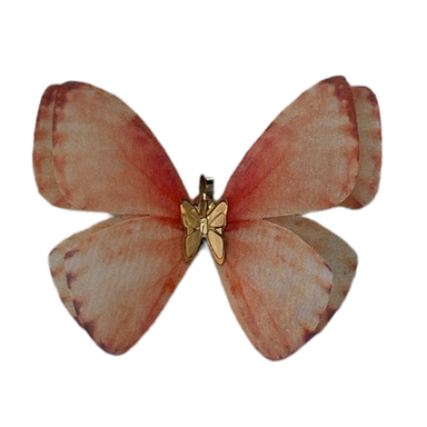 آویز گردنبند طلا 18 عیار زنانه طرح پروانه نارنجی