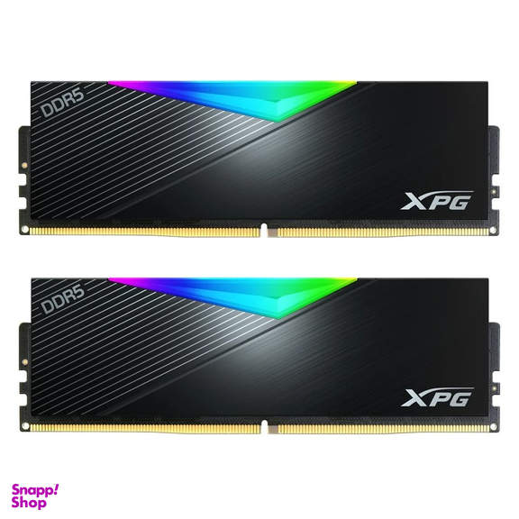 رم کامپیوتر DDR5 دو کاناله 5200 مگاهرتز CL38 ای دیتا ایکس پی جی مدل LANCER RGB BLACK DRAM MODULE ظرفیت 32 گیگابایت