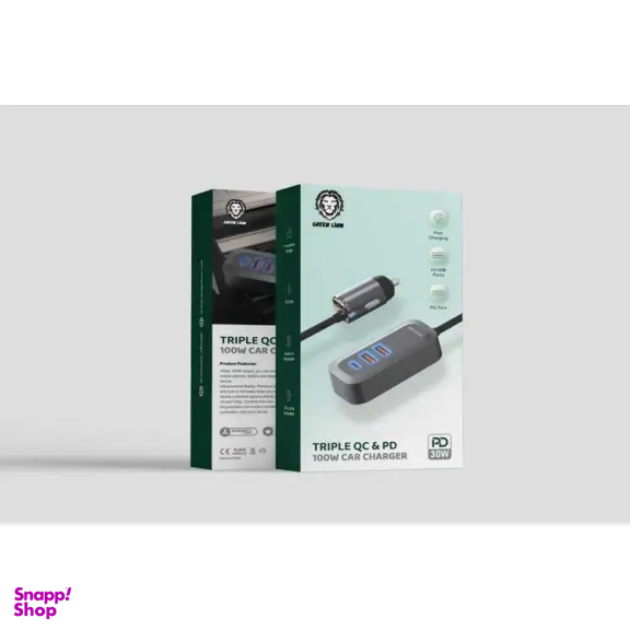 شارژر فندکی موبایل گرین لاین مدل Triple QC