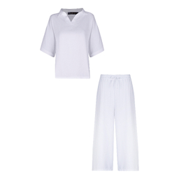 ست بلوز و شلوار زنانه لوینت مدل NIKA کد 0056 رنگ سفید