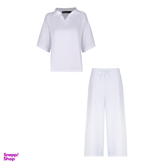 ست بلوز و شلوار زنانه لوینت مدل NIKA کد 0056 رنگ سفید