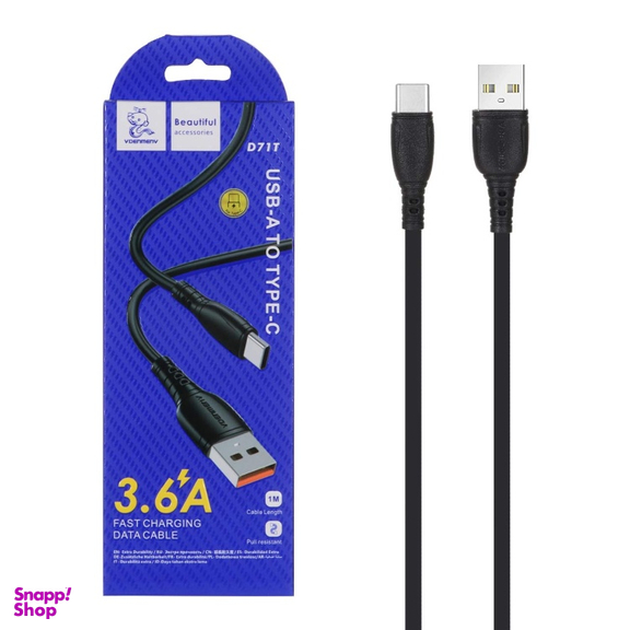 کابل شارژ فست USB به Type-C وی دنمن وی مدل D71T طول 1 متر