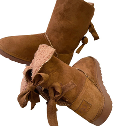 بوت زنانه طرح اگ مدل پشت بندی رنگ عسلی