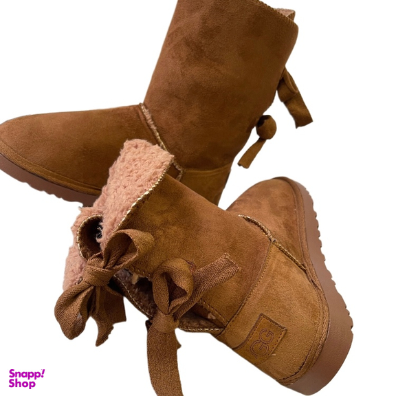 بوت زنانه طرح اگ مدل پشت بندی رنگ عسلی