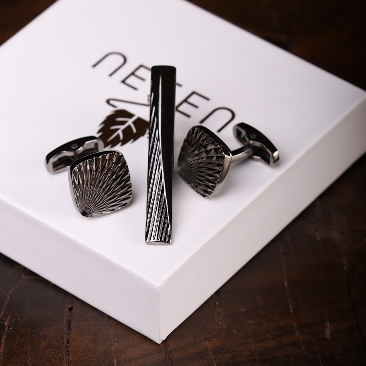 ست دکمه سردست و گیره کراوات مردانه نسن مدل ND14