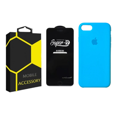 کاور گوشی موبایل مدل سیلیکونی مناسب اپل Iphone SE 2022 / SE 3 به همراه محافظ صفحه نمایش SuperD
