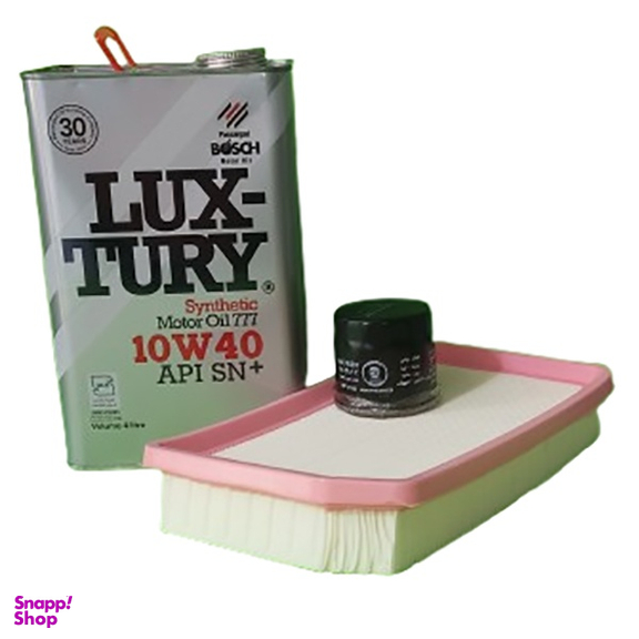 پک روغن موتور بوش مدل لاکچری 10W40 به همراه فیلتر هوا و روغن مبین مناسب شاهین