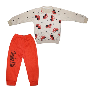 ست بلوز و شلوار راحتی پسرانه چیندکا مدل ماشین کد 1001