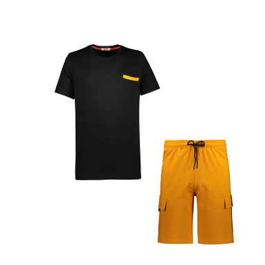 ست تیشرت و شلوارک مردانه مادر مدل Neon رنگ نارنجی