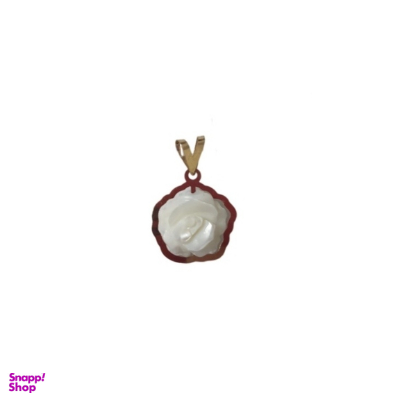 پلاک گردنبند طلا 18 عیار زنانه مدل گل رز سفید