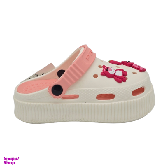 صندل بچگانه پاپا مدل کراکس کد 5863 رنگ کرم قرمز