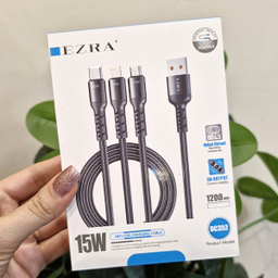 کابل تبدیل USB به MicroUSB/Type-C/Lightning آزرا مدل DC352 طول 1.2 متر