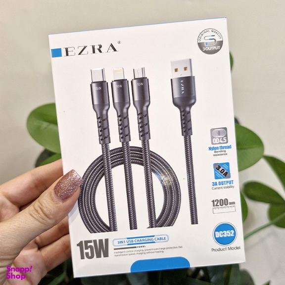 کابل تبدیل USB به MicroUSB/Type-C/Lightning آزرا مدل DC352 طول 1.2 متر