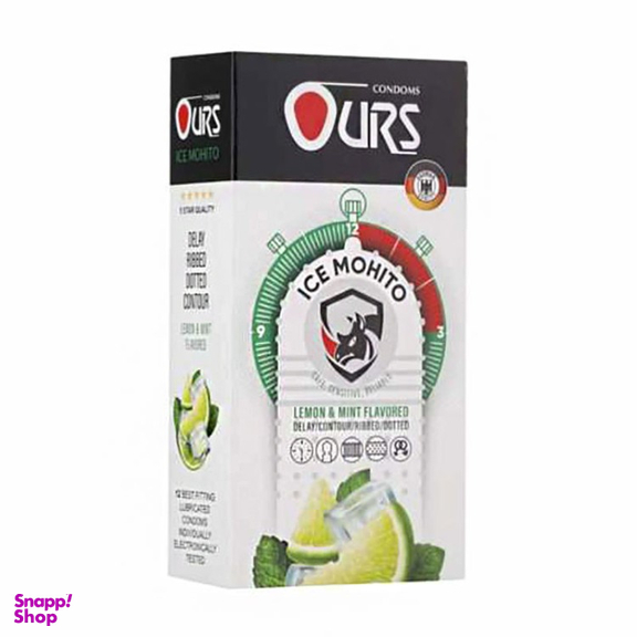 کاندوم تاخیری اورز مدل ice mohito بسته 12 عددی