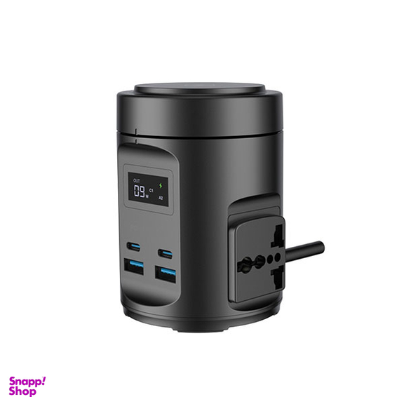 چند راهی برق و شارژر وایرلس مگ سیف پاورولوژی مدل MagSafe Power Hub PWCUQC014