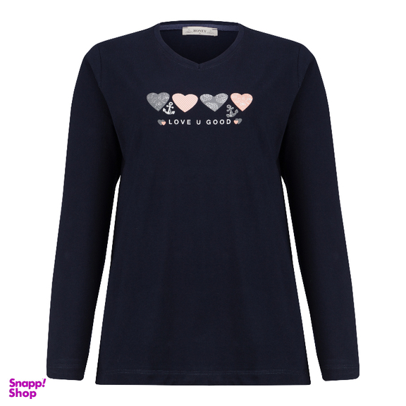 ست بلوز و شلوار راحتی زنانه کد 1048 رنگ سرمه ای