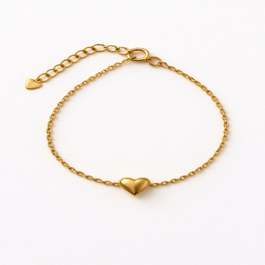 دستبند طلا 18 عیار زنانه مدل قلب کد S05
