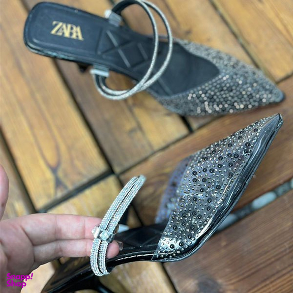 کفش مجلسی زنانه طرح زارا مرواریدی کد 1218 رنگ مشکی