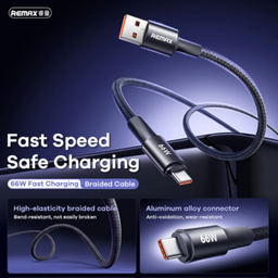 کابل تبدیل USB به Type-C ریمکس مدل کد RC-C099 66W طول 1.2 متر