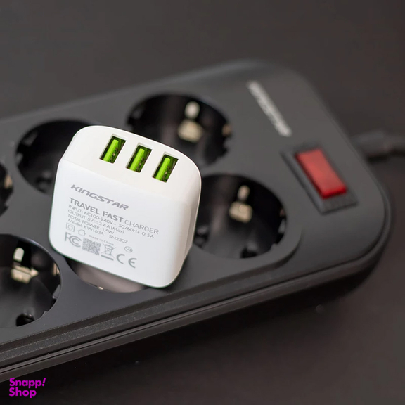 شارژر دیواری 17 وات کینگ استار مدل KW163A PD به همراه کابل MicroUSB