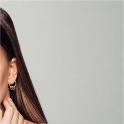 گوشواره طلا 18 عیار زنانه کاپانی مدل چشم کد KE018