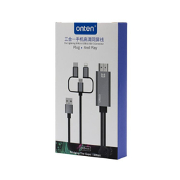 کابل HDMI به MicroUSB/Lightning/Type-C/USB اونتن مدل 7537 طول 1.8 متر