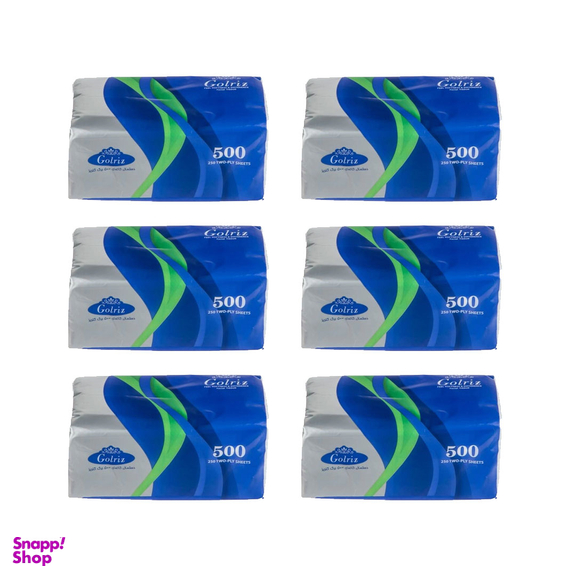 دستمال کاغذی 500 برگ گلریز بسته 6 عددی