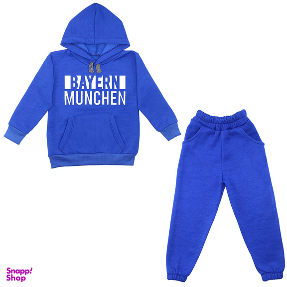 ست هودی و شلوار پسرانه مدل بایرن مونیخ A107 رنگ آبی