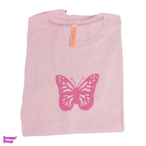 تیشرت زنانه طرح پروانه رنگ صورتی