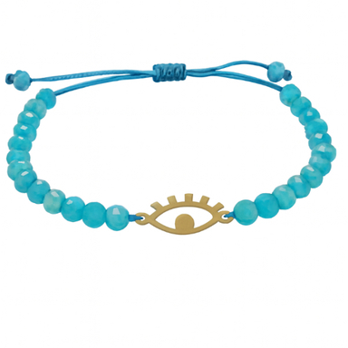 دستبند طلا 18 عیار زنانه مدل سنگی طرح چشم