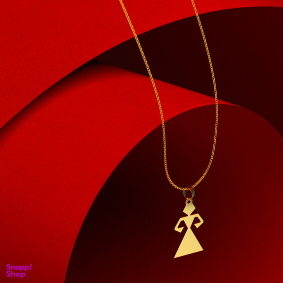 گردنبند طلا 18 عیار زنانه مدوپد مدل آدمک کد F3-1-1259