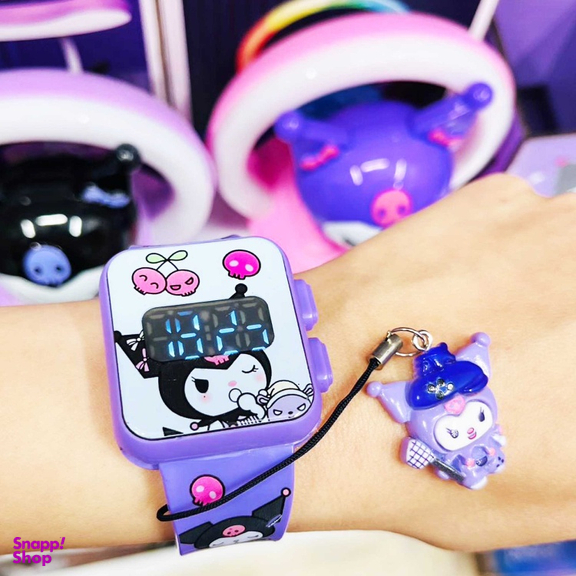 ساعت مچی دیجیتال دخترانه مدل کرومی عروسکی به همراه آویز