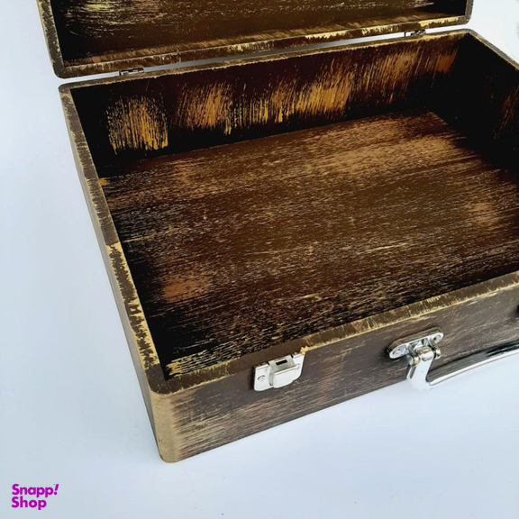 جعبه هدیه چوبی مدل چمدان طرح خطاطی کد WSL595