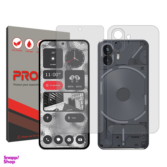 محافظ صفحه نمایش شفاف پرومیت مدل Resistant مناسب گوشی موبایل ناتینگ فون 2 به همراه محافظ پشت گوشی