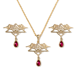 نیم ست طلا 18 عیار زنانه جواهری سون کد 3211