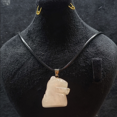 گردنبند سنگ طبیعی Rose Quartz مدل همستر