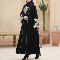 مانتو زنانه مدل عبایی مجلسی کد 301 رنگ مشکی