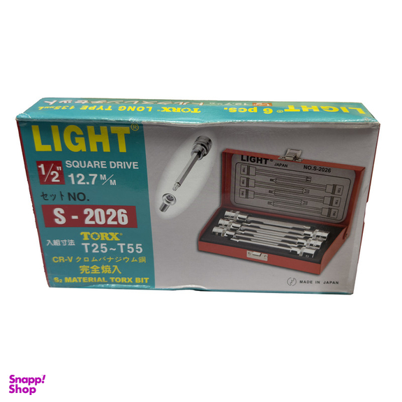آچار آلن بکسی لایت مدل فوق بلند کد SMT-TORX-LONG-JAPN-LIGHT-1/2-S2026 مجموعه 6 عددی