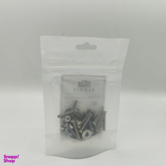 پیچ و مهره و واشر هامر مدل استوانه کد M4-30mm بسته 75 عددی
