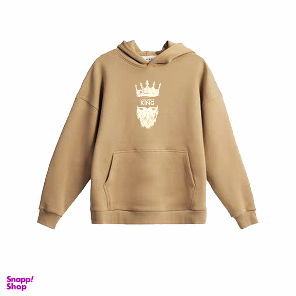 هودی مردانه طرح King کد H316 رنگ نسکافه ای