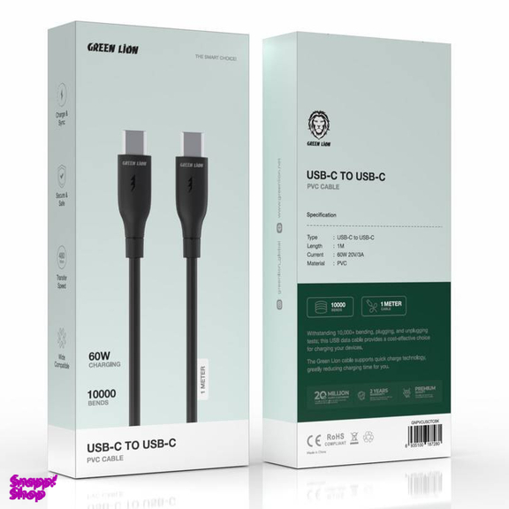 کابل Type-C گرین لاین مدل USB-C to USB-C طول 30 سانتی متر