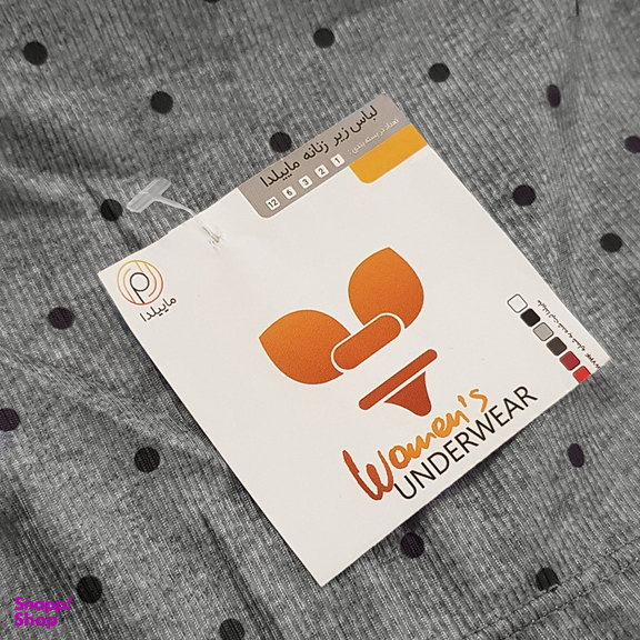 کراپ تاپ زنانه ماییلدا مدل پددار خال خالی کد 5301-6853 رنگ طوسی