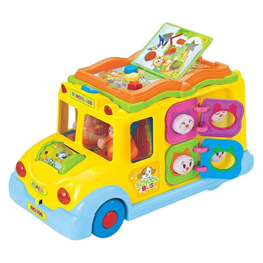 اسباب بازی موزیکال اتوبوس مدرسه هولی تویز مدل 796 Children Electric Bus Music Car