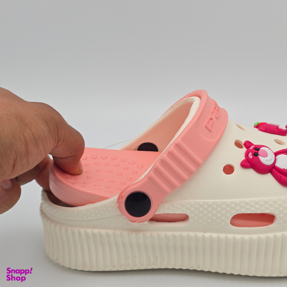 صندل بچگانه پاپا مدل کراکس کد 5863 رنگ کرم قرمز