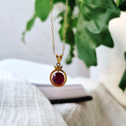 آویز گردنبند طلا 18 عیار زنانه گوزن مدل انار یلدا کد MG478