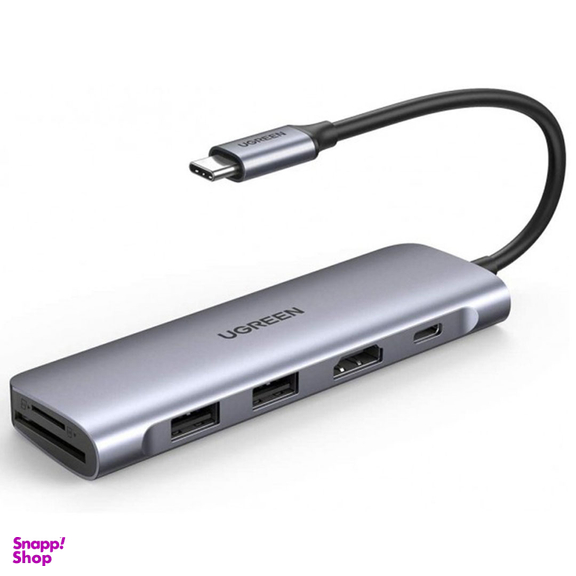 هاب 2 پورت Type C به USB 3.0 با یک پورت HDMI و درگاه کارت حافظه یوگرین (Ugreen) مدل CM195