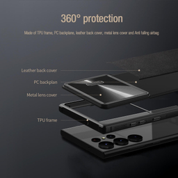 کاور نیلکین مدل CamShield Leather S Case مناسب برای گوشی موبایل سامسونگ Galaxy S23 Ultra